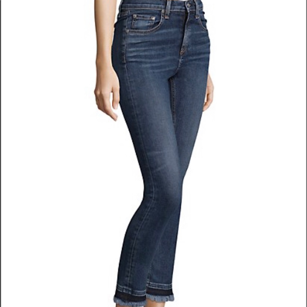 NWT! Rag & Bone Hana Croyden Cropped Frayed Hem Jeans